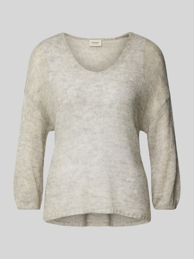 Fransa Strickpullover mit V-Ausschnitt Modell 'sissel' Hellgrau Melange 2