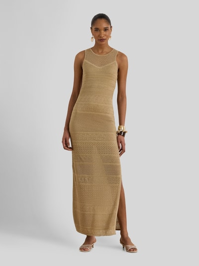 Lauren Ralph Lauren Figurbetontes Maxikleid aus Viskose-Leinen-Mix Beige 1