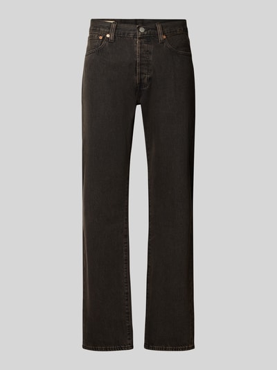 Produktfoto, Wide & Loose Fit Jeans aus reiner Baumwolle Modell ''501®'' von Levi's®, schwarze Farbe, gerade Form, strukturierte Oberfläche, Herren Wide & Loose Fit Jeans von Levi's®.