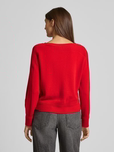 Marc Cain Wollpullover aus Schurwoll-Kaschmir-Mix mit U-Boot-Ausschnitt Rot 5