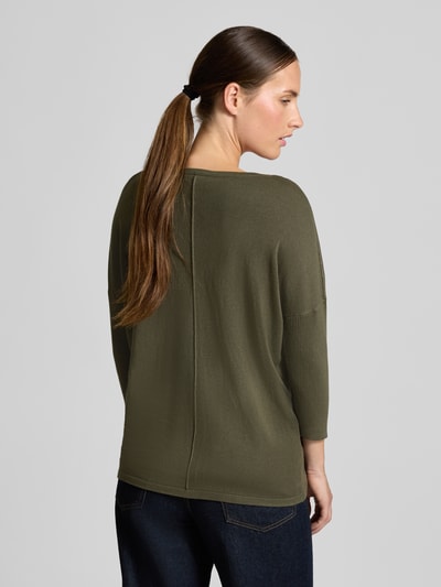 FREE/QUENT Strickpullover aus Viskose-Mix mit 3/4-Arm Modell 'JONE' Oliv 5