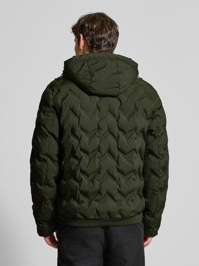 Lerros Regular fit gewatteerd jack met ritszakken Donkergroen - 5