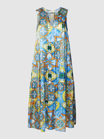 ROBE LÉGÈRE Midikleid aus Viskose mit Allover-Muster Blau 2