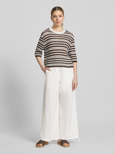 Weekend Max Mara Regular Fit Weite Hose aus reiner Baumwolle Modell 'BELLICO' Weiss 1