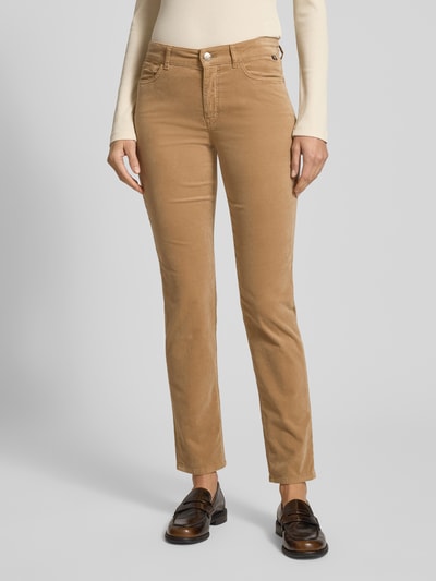 Marc Cain Slim fit broek in 5-pocketmodel Camel - 4