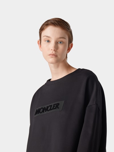 Moncler Sweatshirt mit Label Patch black online kaufen