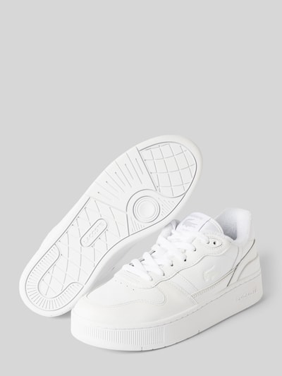 Lacoste Sneakersy skórzane z detalami z logo Biały 3