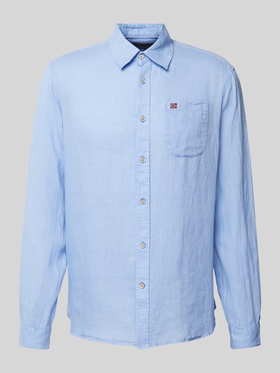 Napapijri Vrijetijdsoverhemd van linnen met borstzak Lichtblauw - 2