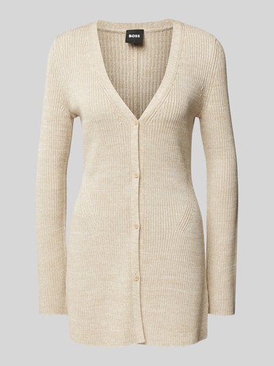 BOSS Cardigan mit Knopfleiste Modell 'Fanoma' Beige 2