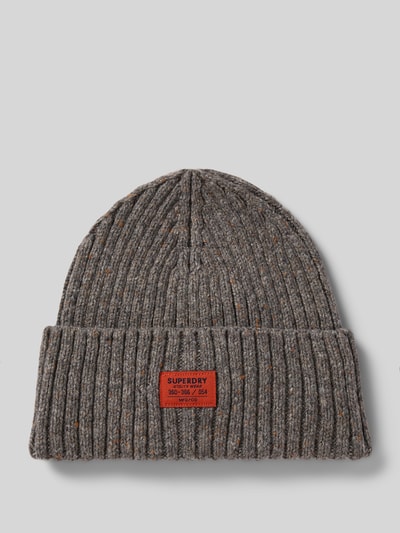 Superdry Beanie in Ripp-Optik Anthrazit Melange 1