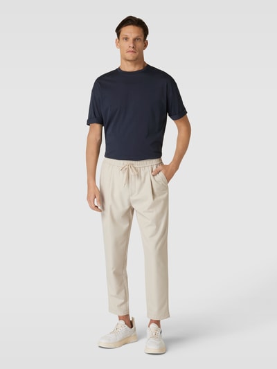 Drykorn T-shirt met extra brede schouders, model 'THILO' Marineblauw - 1