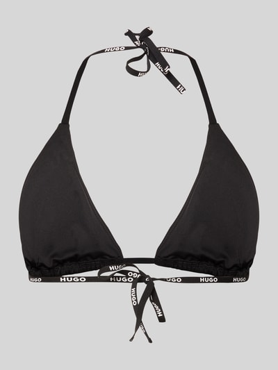 Produktfoto, Bikini-Oberteil mit Logo-Applikation Modell 'PURE TRIANGLE' von HUGO, Optik: Unifarben, Neckholder, Stretch-Material