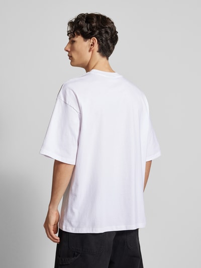 Review Oversized T-Shirt mit Viskose-Anteil und Label-Print Weiss 5