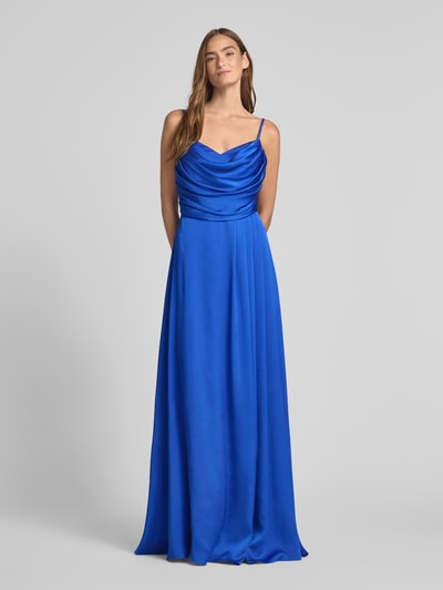 TROYDEN COLLECTION Avondjurk met cascadehals Koningsblauw - 4