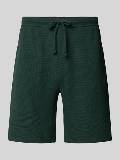 BOSS Sweatshorts mit Waffelstruktur Dunkelgruen 1
