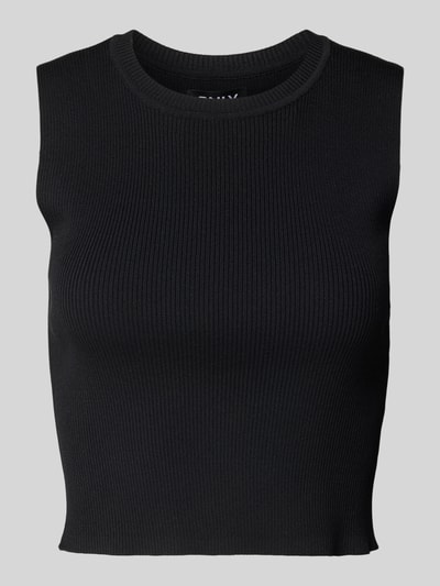 Only Slim fit korte top van viscosemix Zwart - 2