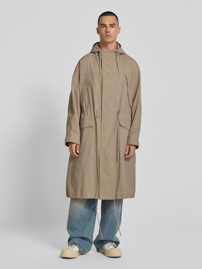MAISON KITSUNÉ Parka z kieszeniami z patką Jasnobrązowy 4