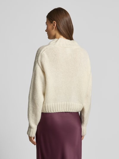 Marc Cain Relaxed Fit Wollpullover mit Alpaka-Anteil in Strick-Optik Offwhite 5