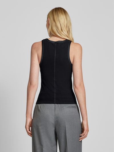 Stefanel Tanktop mit geripptem Rundhalsausschnitt Black 5