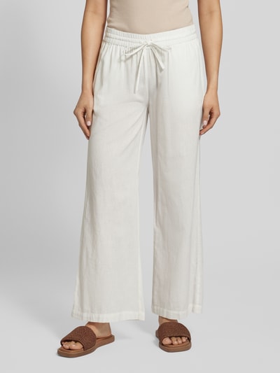 Fransa Spodnie materiałowe z szeroką nogawką i elastycznym pasem model ‘Maddie’ Biały 4