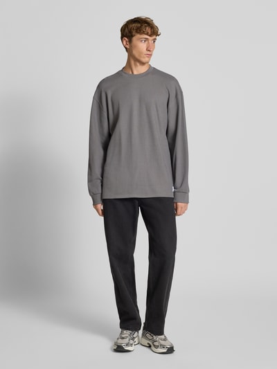 Hugo Blue Regular Fit Sweatshirt aus Baumwoll-Mix Modell 'NUWOLO' Mittelgrau 1