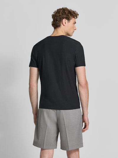 MCNEAL t-shirt z dekoltem w serek i zrolowanym brzegiem Czarny 5