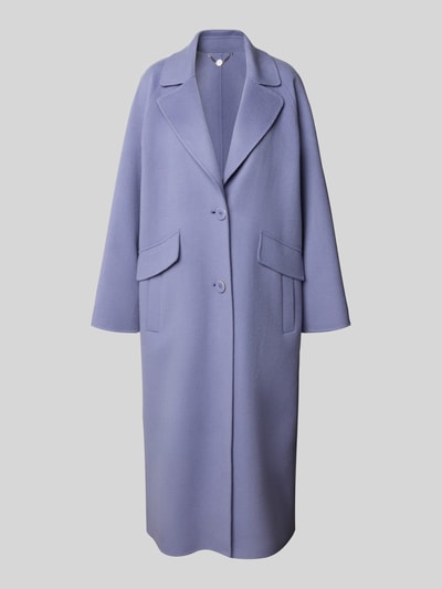 Marc Cain Płaszcz wełniany o szerokim kroju z podwójną listwą guzikową Lawendowy 2