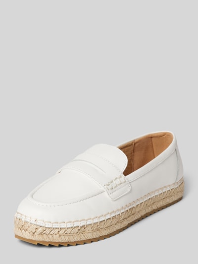 Marc O'Polo Leren espadrilles met schachtbrug, model 'Gem' Wit - 1