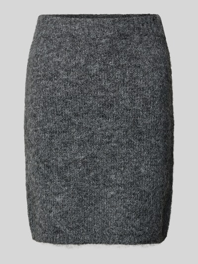 Neo Noir Knielange rok met elastische band, model 'Naria' Antraciet - 2