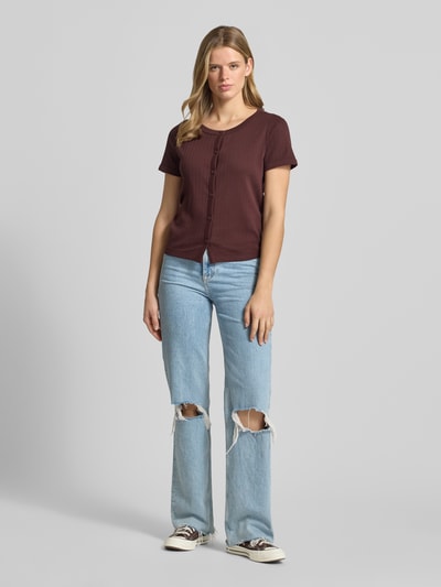 Marc O'Polo DENIM Regular Fit T-Shirt aus reiner Baumwolle Aubergine 1