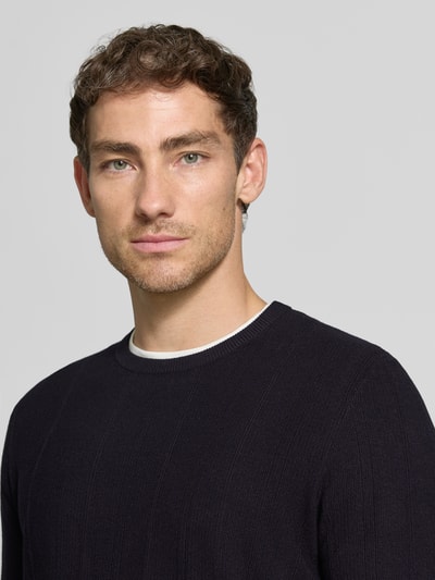 CINQUE Gebreide pullover van viscosemix model 'Goa' Marineblauw - 3