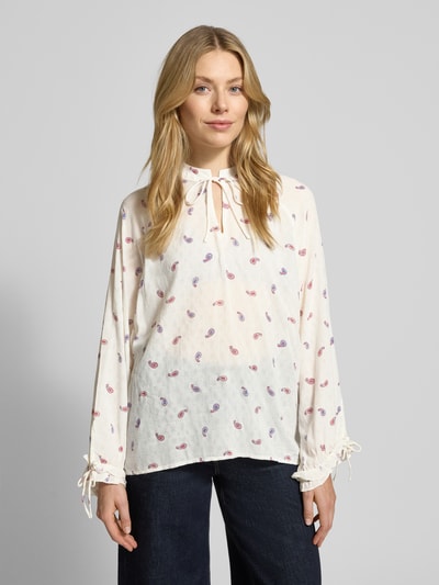 Mustang Blusenshirt mit Stehkragen Modell 'Bellflower' Ecru 4