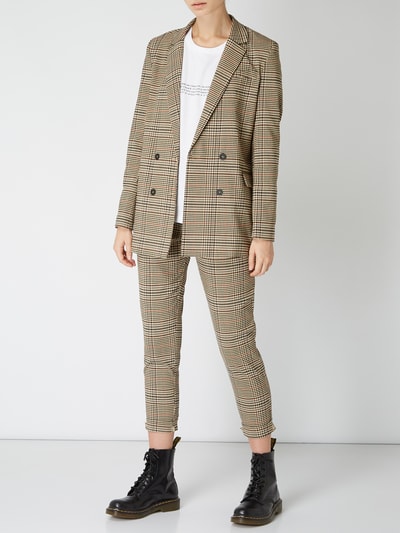 Review Blazer mit Glencheck Sand 1