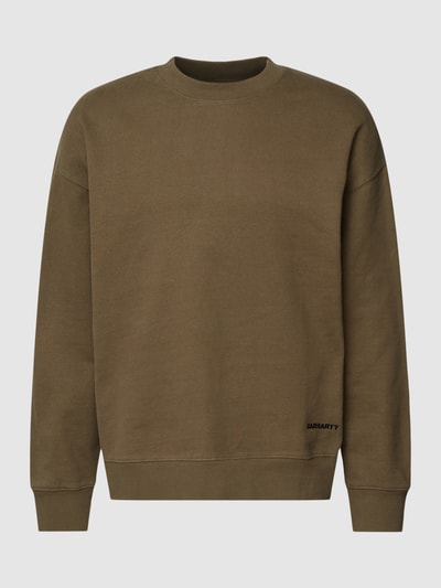 Carhartt Work In Progress Sweatshirt mit Logo-Stitching Modell 'LINK SCRIPT' Oliv 2
