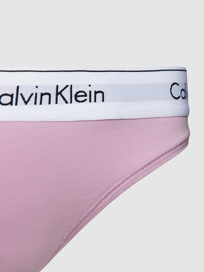 Calvin Klein Underwear Stringi z elastycznym pasem z logo Jasnofioletowy 2