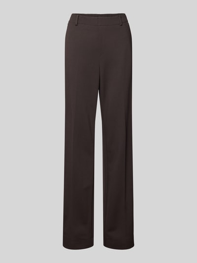 STEHMANN Spodnie materiałowe z prostą nogawką w kant model ‘Fenja’ Czekoladowy 2