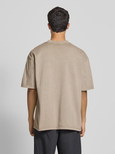 Pegador Oversized T-shirt met labelstitching, model 'Signar' Steengrijs - 5