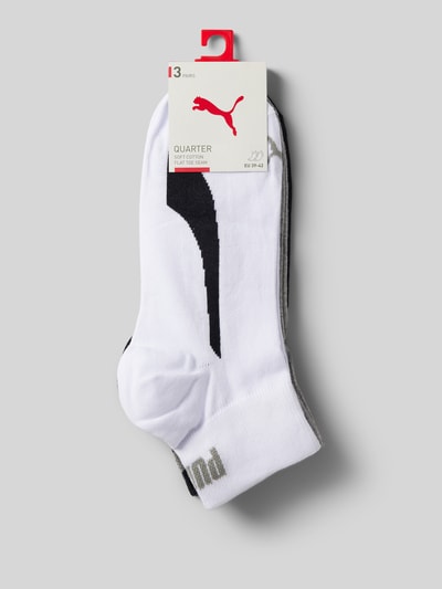 Puma Socken im 3er-Pack mit Logo-Details Modell 'LIFESTYLE QUARTER' Weiss 3