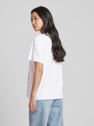 Marc Cain T-Shirt mit Motiv-Print und Rundhalsausschnitt Weiss 5
