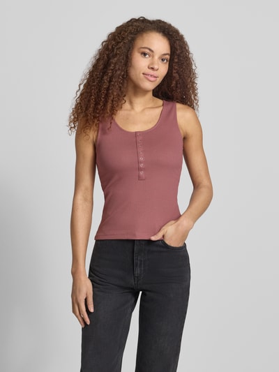 ONLY Top typu tank o kroju slim fit z mieszanki bawełny model 'SIMPLE' Rdzawoczerwony 4