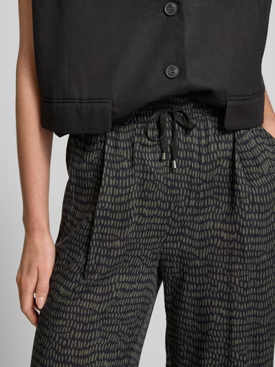 OPUS Spodnie o skróconym kroju regular fit z zakładkami w pasie Ciemnoniebieski 3