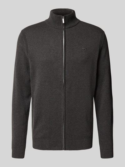 Tom Tailor Regular fit gebreid jack van puur katoen Antraciet - 2
