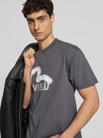 Evisu Regular Fit T-Shirt mit Label-Print Anthrazit 3