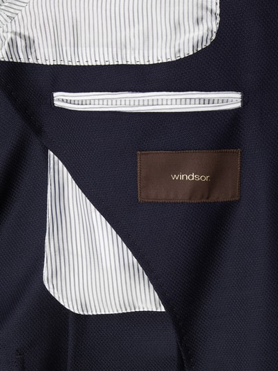 Windsor Shaped fit colbert van scheerwol met 2 knopen, model 'Giron' Marineblauw - 3