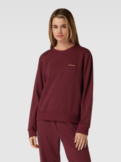 Calvin Klein Underwear Sweatshirt met labelstitching Bordeaux - 4