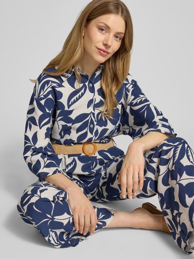 ZABAIONE Bluse mit Knopfleiste und 3/4-Arm Marine 3