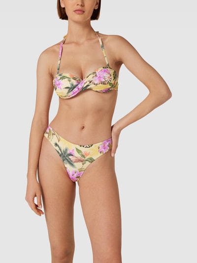Banana Moon Bikini-Oberteil mit floralem Muster Modell 'BORO' Hellgelb 1