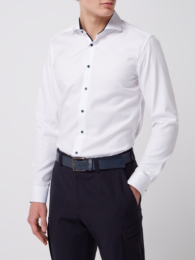 ETERNA SLIM FIT Slim Fit Businesshemd aus Twill Weiss 4