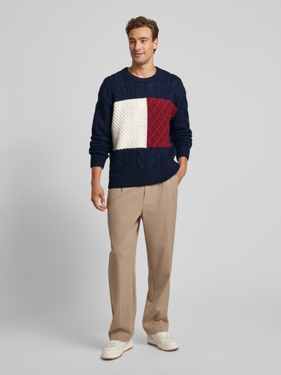 Tommy Hilfiger Gebreide pullover met structuurmotief Marineblauw - 1