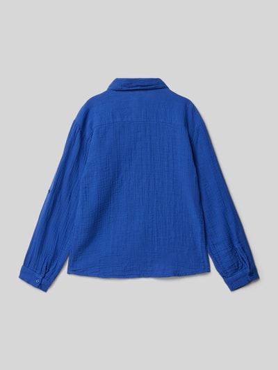 Only Bluzka koszulowa o kroju regular fit z czystej bawełny model ‘THYRA’ Królewski niebieski 3